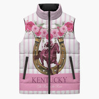 Personalized Kentucky Horse Racing Sleeveless Puffer Jacket Run For The Rose