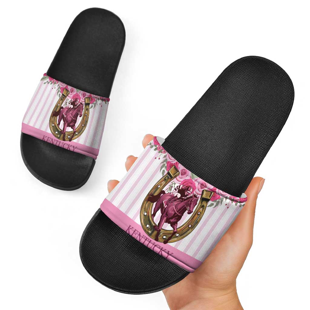 Kentucky Horse Racing Slide Sandals Run For The Rose