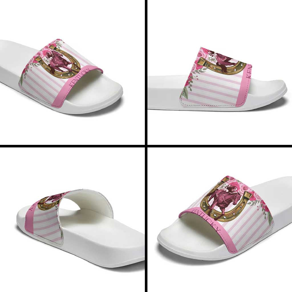 Kentucky Horse Racing Slide Sandals Run For The Rose