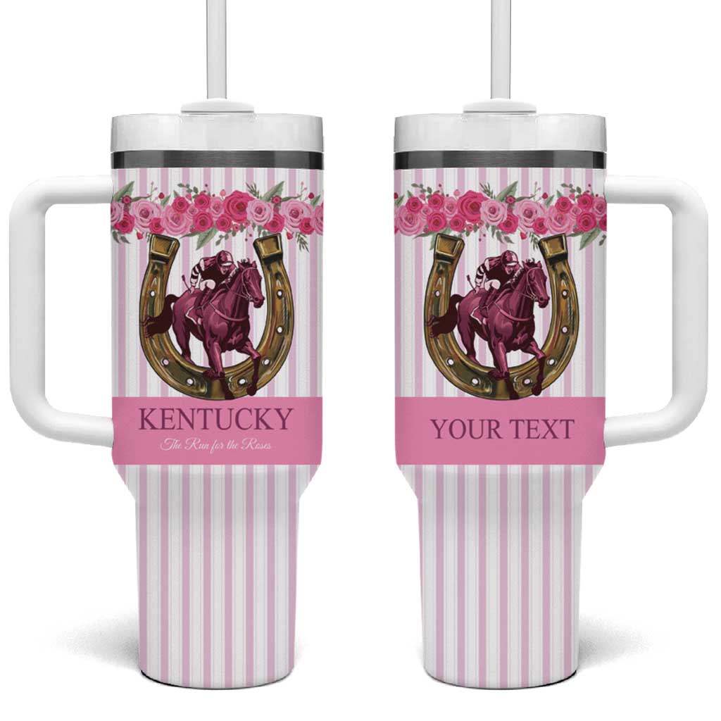 Personalized Kentucky Horse Racing Tumbler With Handle Run For The Rose