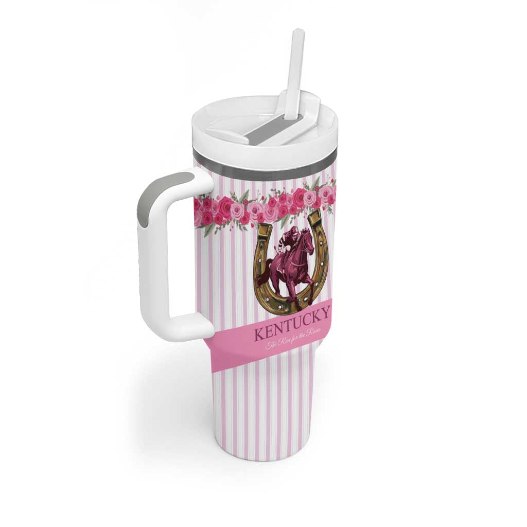 Personalized Kentucky Horse Racing Tumbler With Handle Run For The Rose