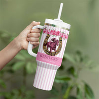 Personalized Kentucky Horse Racing Tumbler With Handle Run For The Rose