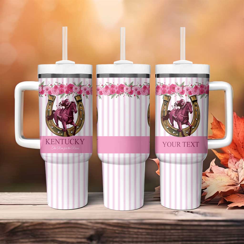 Personalized Kentucky Horse Racing Tumbler With Handle Run For The Rose