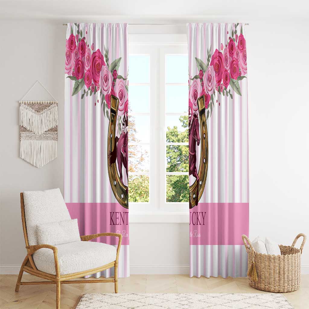 Kentucky Horse Racing Window Curtain Run For The Rose