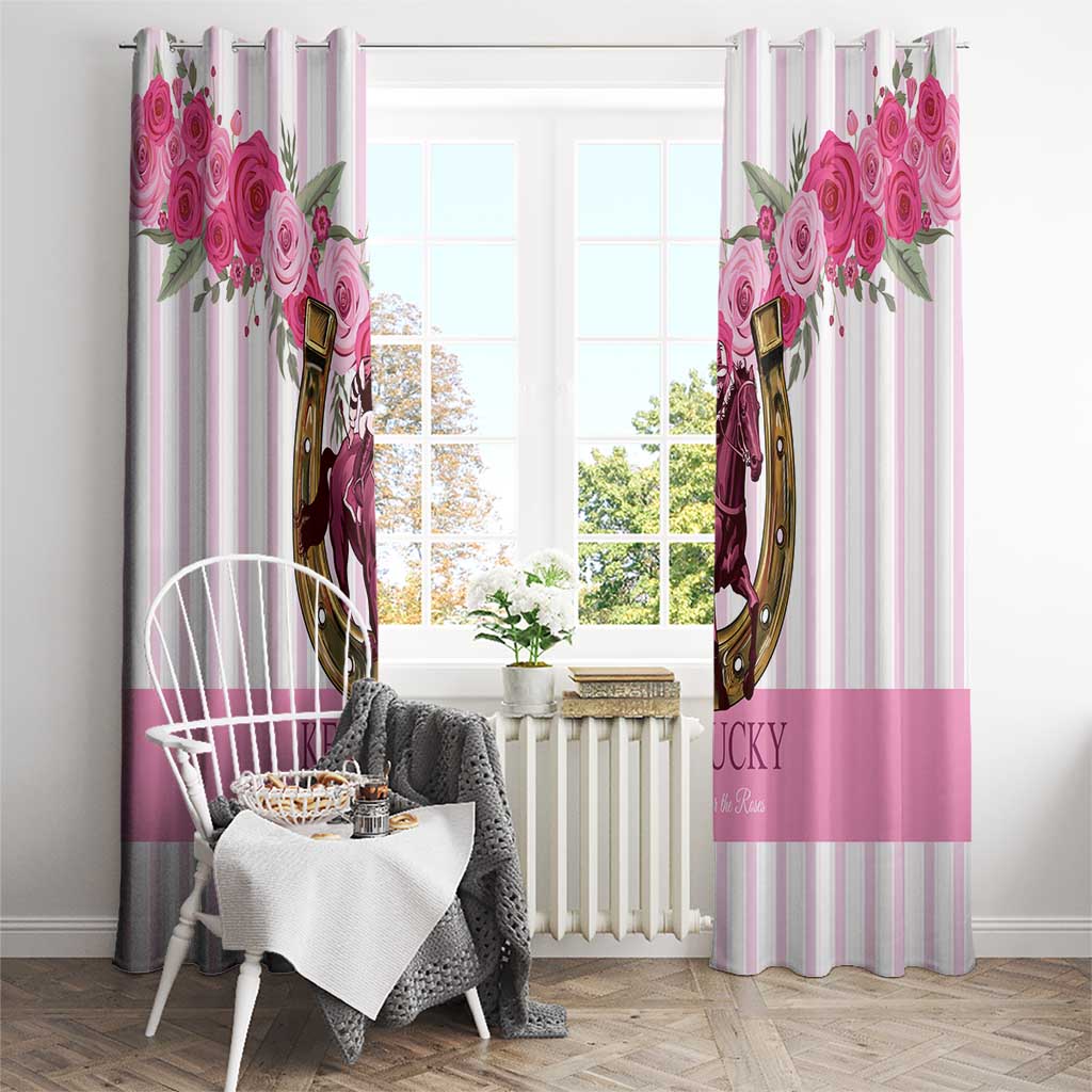 Kentucky Horse Racing Window Curtain Run For The Rose