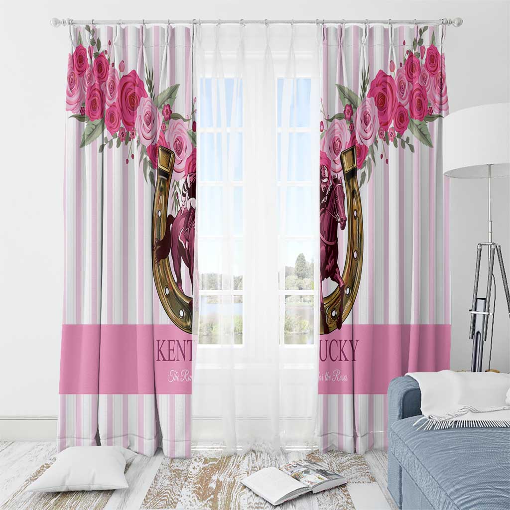 Kentucky Horse Racing Window Curtain Run For The Rose