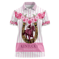 Personalized Kentucky Horse Racing Women Polo Shirt Run For The Rose