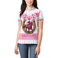 Personalized Kentucky Horse Racing Women Polo Shirt Run For The Rose