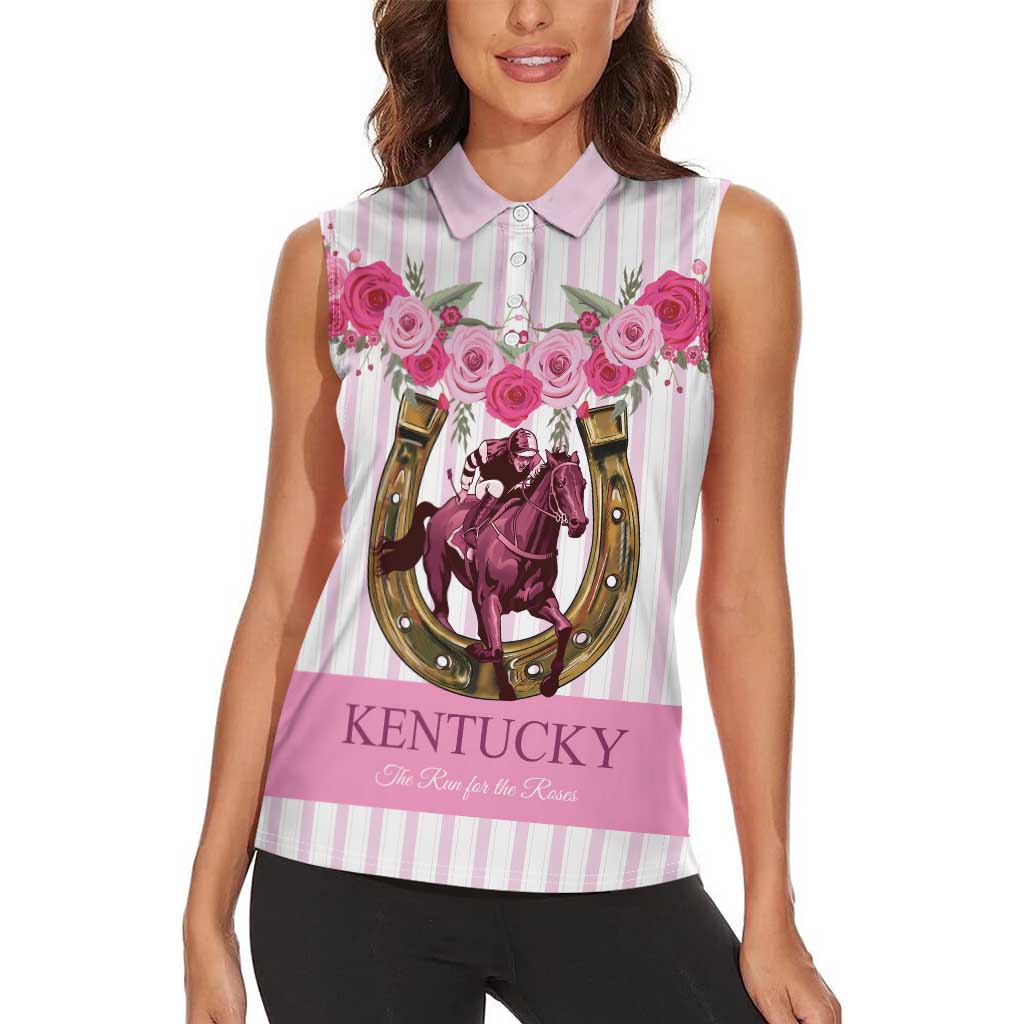 Personalized Kentucky Horse Racing Women Sleeveless Polo Shirt Run For The Rose