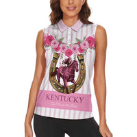 Personalized Kentucky Horse Racing Women Sleeveless Polo Shirt Run For The Rose
