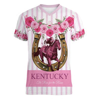 Personalized Kentucky Horse Racing Women V-Neck T-Shirt Run For The Rose