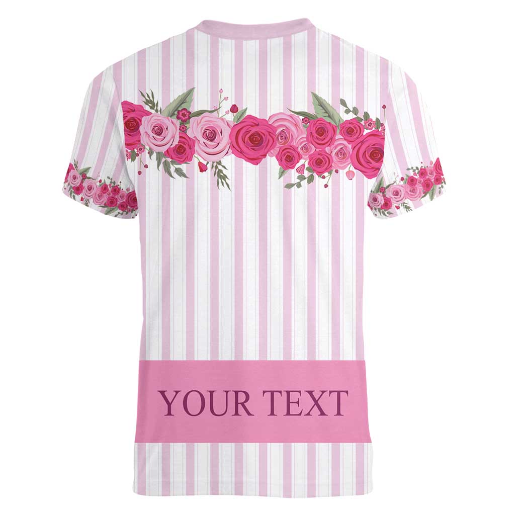 Personalized Kentucky Horse Racing Women V-Neck T-Shirt Run For The Rose