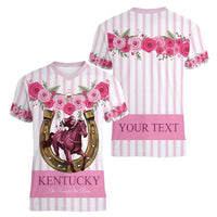 Personalized Kentucky Horse Racing Women V-Neck T-Shirt Run For The Rose