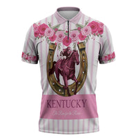 Personalized Kentucky Horse Racing Zipper Polo Shirt Run For The Rose