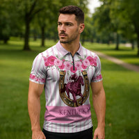 Personalized Kentucky Horse Racing Zipper Polo Shirt Run For The Rose