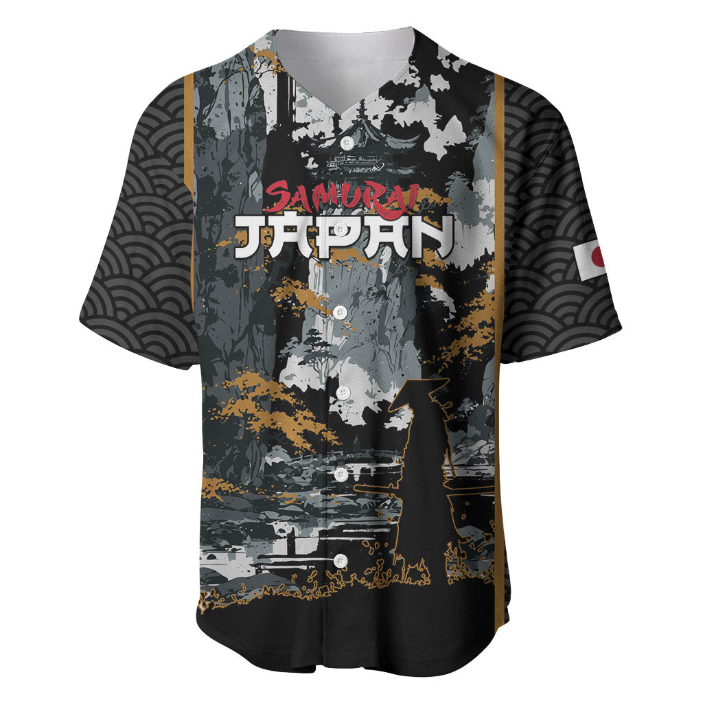 Custom Baseball Japan Samurai Baseball Jersey Black Grunge Vintage