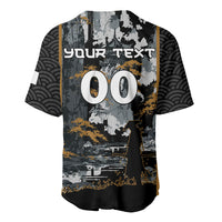 Custom Baseball Japan Samurai Baseball Jersey Black Grunge Vintage