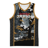 Custom Baseball Japan Samurai Basketball Jersey Black Grunge Vintage