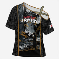 Custom Baseball Japan Samurai Cross Shoulder Shirt Black Grunge Vintage