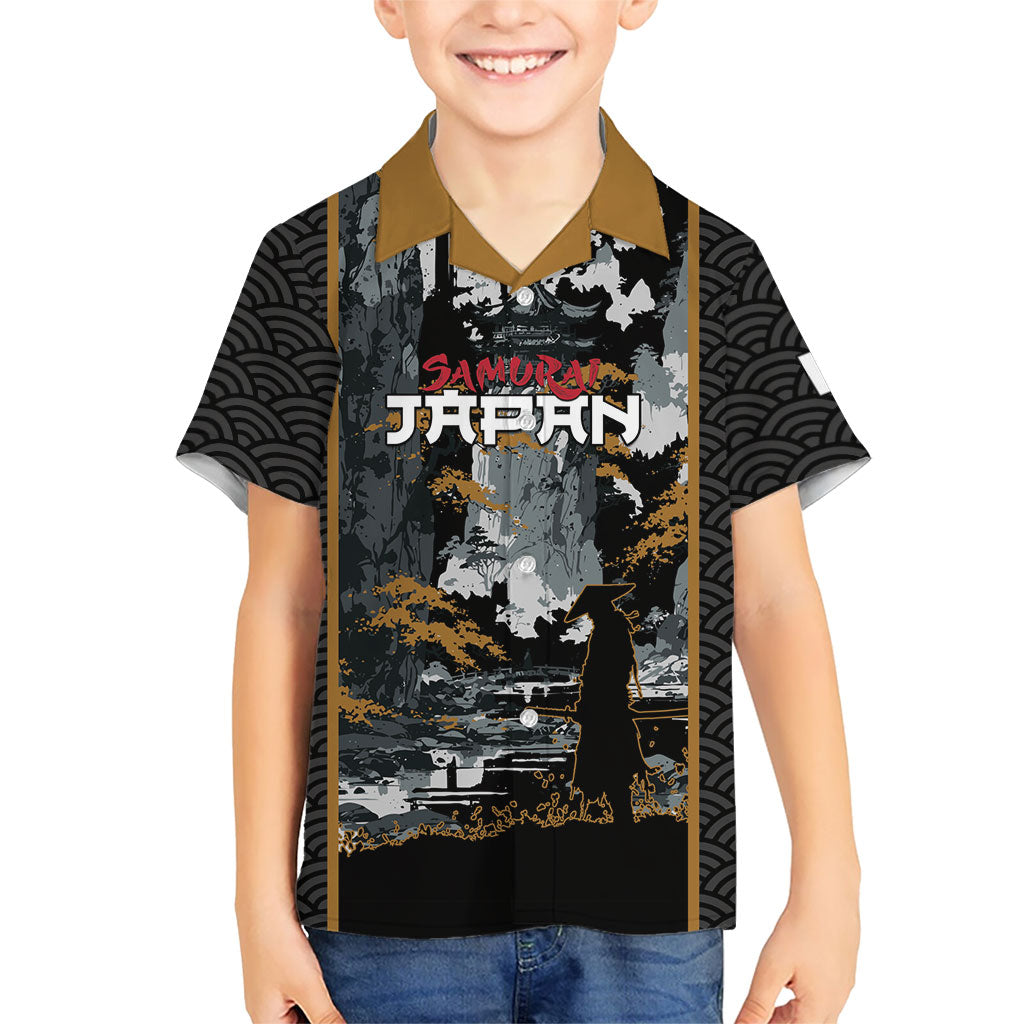 Custom Baseball Japan Samurai Hawaiian Shirt Black Grunge Vintage