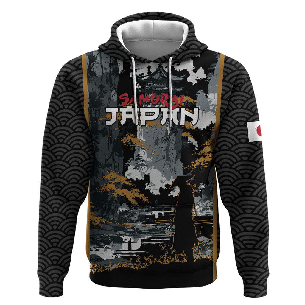 Custom Baseball Japan Samurai Hoodie Black Grunge Vintage