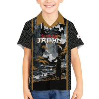 Custom Baseball Japan Samurai Kid Hawaiian Shirt Black Grunge Vintage