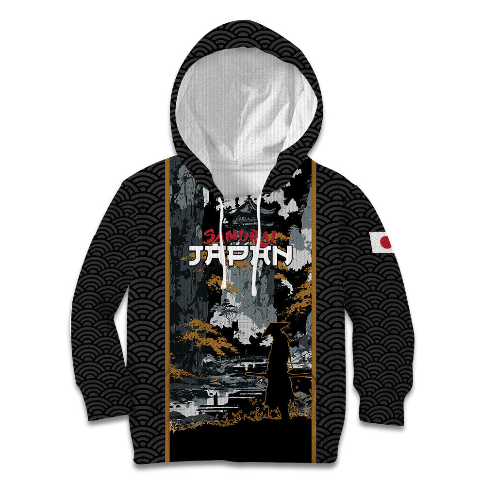 Custom Baseball Japan Samurai Kid Hoodie Black Grunge Vintage