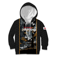Custom Baseball Japan Samurai Kid Hoodie Black Grunge Vintage