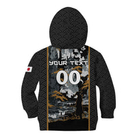 Custom Baseball Japan Samurai Kid Hoodie Black Grunge Vintage