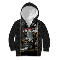 Custom Baseball Japan Samurai Kid Hoodie Black Grunge Vintage