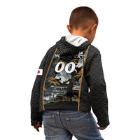 Custom Baseball Japan Samurai Kid Hoodie Black Grunge Vintage
