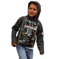 Custom Baseball Japan Samurai Kid Hoodie Black Grunge Vintage