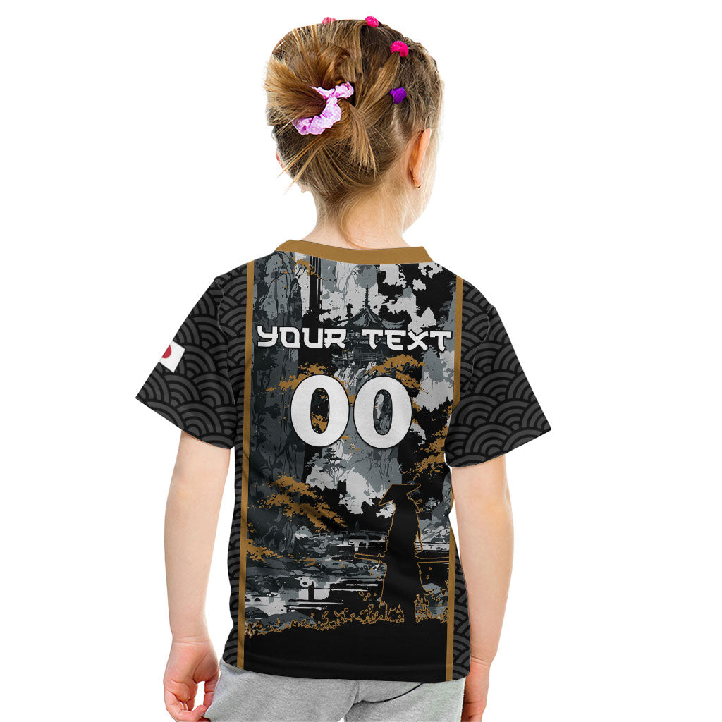 Custom Baseball Japan Samurai Kid T Shirt Black Grunge Vintage