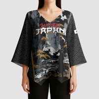 Custom Baseball Japan Samurai Kimono Sleeve Blouse Black Grunge Vintage