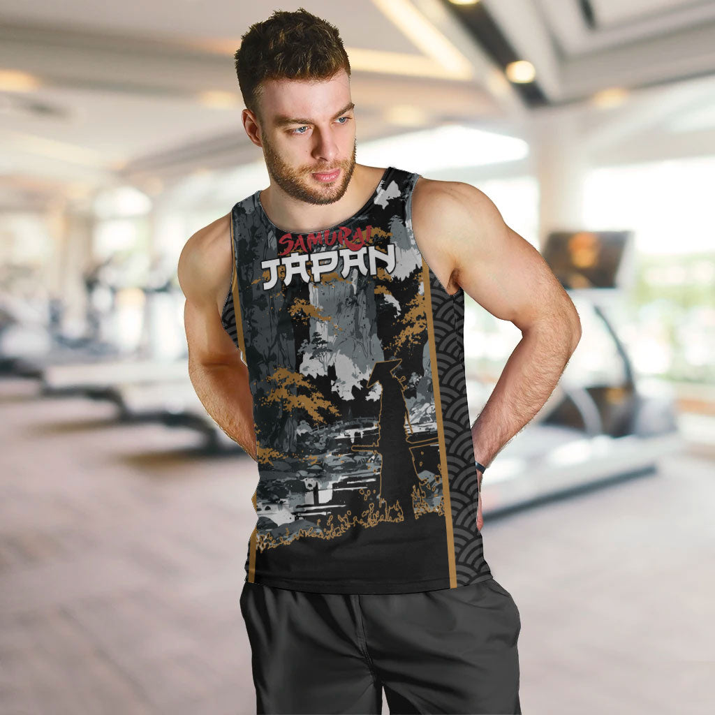 Custom Baseball Japan Samurai Men Tank Top Black Grunge Vintage