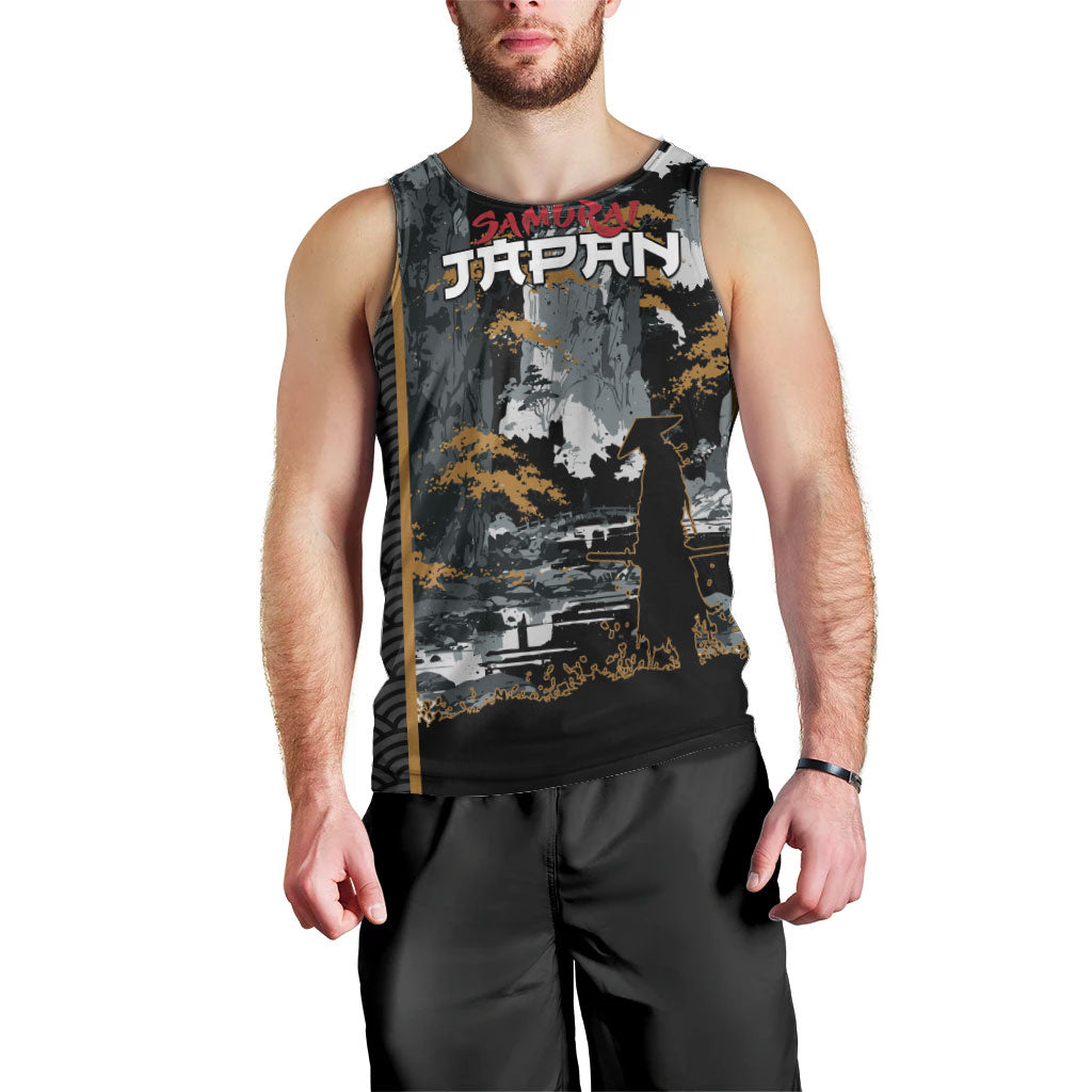 Custom Baseball Japan Samurai Men Tank Top Black Grunge Vintage