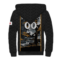 Custom Baseball Japan Samurai Sherpa Hoodie Black Grunge Vintage