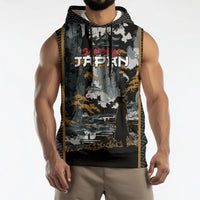 Custom Baseball Japan Samurai Sleeveless Hoodie Black Grunge Vintage
