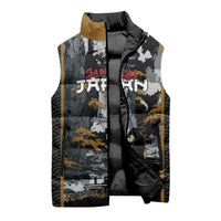 Custom Baseball Japan Samurai Sleeveless Puffer Jacket Black Grunge Vintage