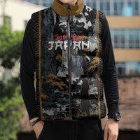 Custom Baseball Japan Samurai Sleeveless Puffer Jacket Black Grunge Vintage