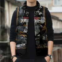 Custom Baseball Japan Samurai Sleeveless Puffer Jacket Black Grunge Vintage