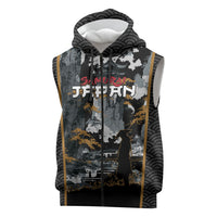 Custom Baseball Japan Samurai Sleeveless Zip Hoodie Black Grunge Vintage