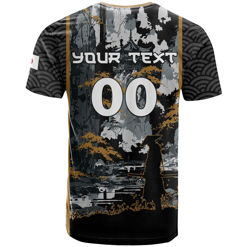 Custom Baseball Japan Samurai T Shirt Black Grunge Vintage