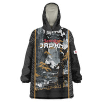 Custom Baseball Japan Samurai Wearable Blanket Hoodie Black Grunge Vintage