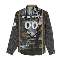 Custom Baseball Japan Samurai Women Casual Shirt Black Grunge Vintage