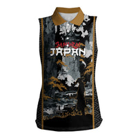 Custom Baseball Japan Samurai Women Sleeveless Polo Shirt Black Grunge Vintage