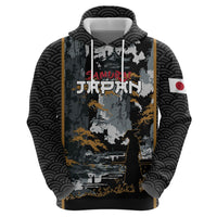 Custom Baseball Japan Samurai Zip Hoodie Black Grunge Vintage