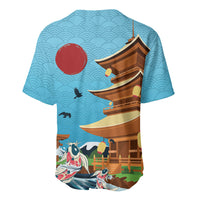 Japan Land Of The Rising Sun Baseball Jersey Japanese Pagoda Koi Fish