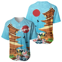 Japan Land Of The Rising Sun Baseball Jersey Japanese Pagoda Koi Fish