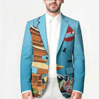 Japan Land Of The Rising Sun Blazer Japanese Pagoda Koi Fish